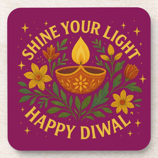 Shine your light - Happy Diwali Untersetzer Set (6 (Vorderseite)