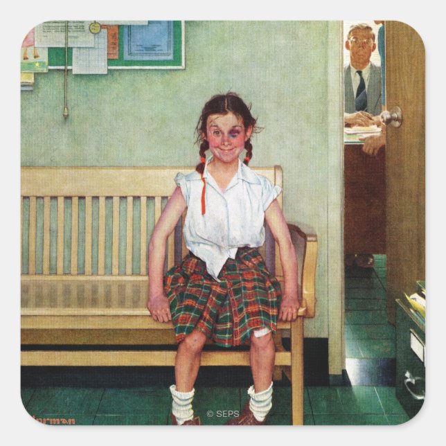 Shiner oder außerhalb des Hauptbüros Quadratischer Aufkleber (Vorderseite)