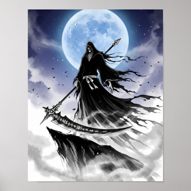 Shinigami Sumi-e Art Poster (Vorne)