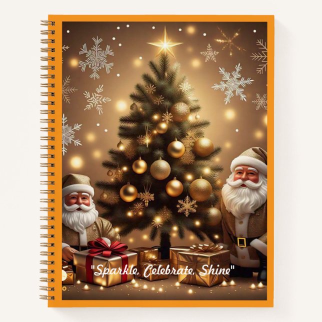 "Shining Christmas Star Light" Notizbuch (Vorderseite)