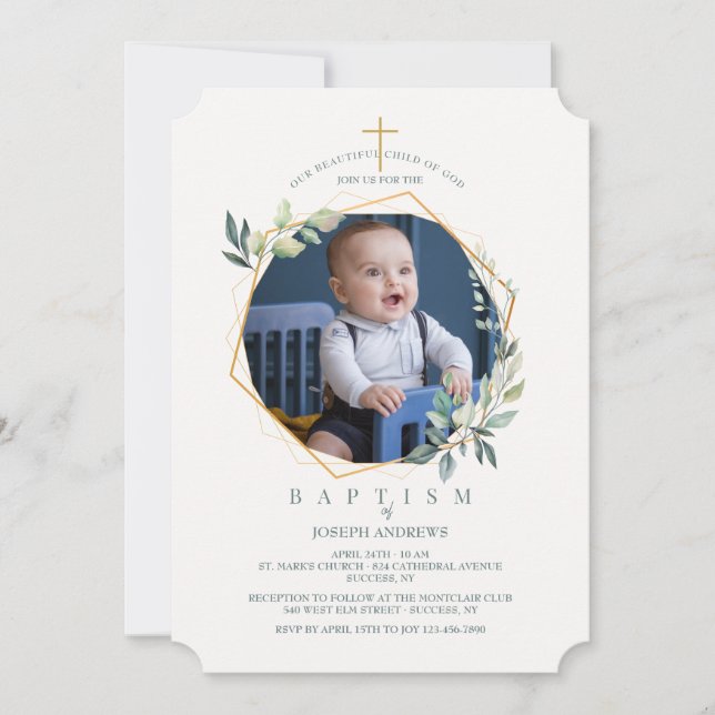 Shining Glory Foto Religiöse Einladung (Vorderseite)