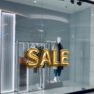 Shining Gold SALE Balloon Store Werbeaktion Fensteraufkleber