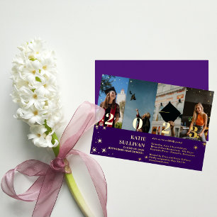 Shining Star 4 Photo Collage Graduation Invitation