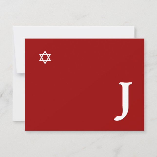 Shining Star Bar Mitzvah Monogram RSVP Card Karte (Vorderseite)