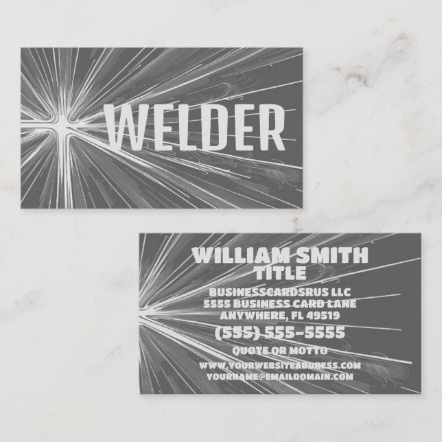 Shining Star Welder Business Card Visitenkarte (Vorne/Hinten)