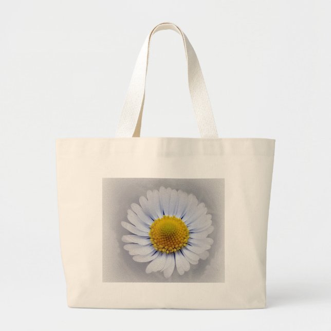 shining white daisy jumbo stoffbeutel (Vorne)