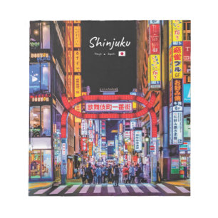 Shinjuku, Japan - Kabukicho Neonstraße Notizblock
