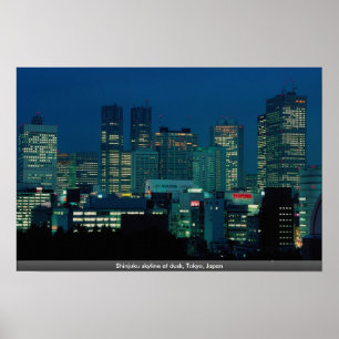 Shinjuku Skyline an der Dämmerung, Tokyo, Japan Poster