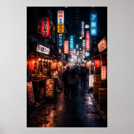 Shinjuku Tokyo - Dark Theme Poster