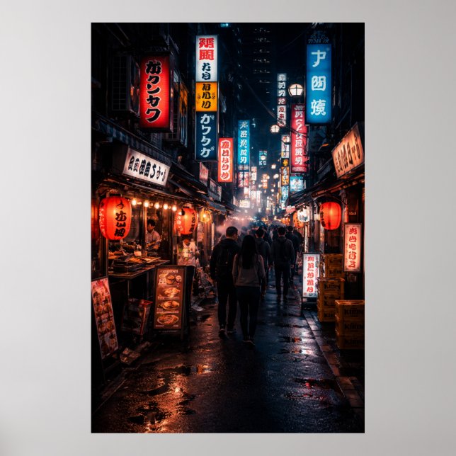 Shinjuku Tokyo - Dark Theme Poster (Vorne)