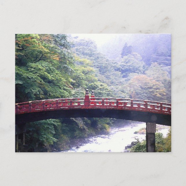 Shinkyo Brücke Nikko Japan Postkarte (Vorderseite)