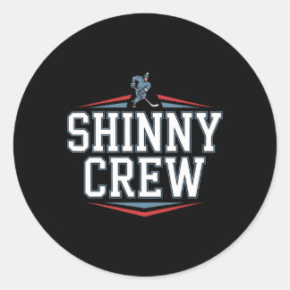 Shinny Crew spielt Pond-Hockey Runder Aufkleber