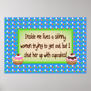 Shinny Women and cupcakes poster