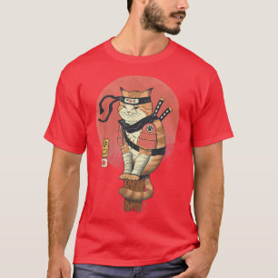 Shinobi Cat Ukiyo-e Samurai Cat Japanisch Kunst T-Shirt