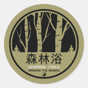 Shinrin Yoku Forest Bathing Runder Aufkleber