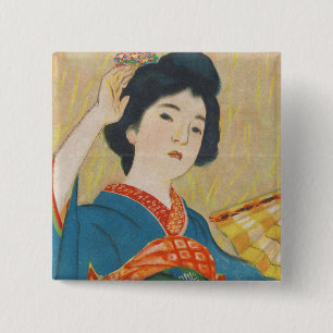 Shinsui Ito Maiko japanisches Vintage-Geisha-Portr Button