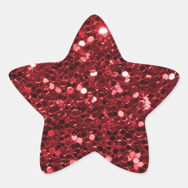 Shinting Red Glitzer Imitate Glitzer Sparkle Star Stern-Aufkleber (Vorderseite)