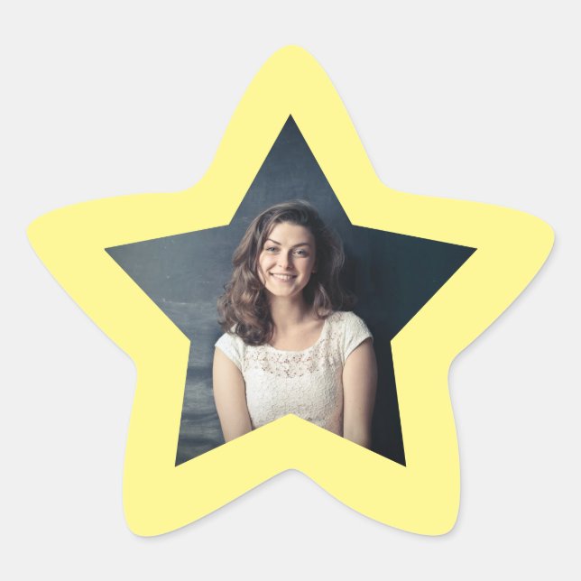 Shinting Star mit Foto Custom Stern-Aufkleber (Vorderseite)