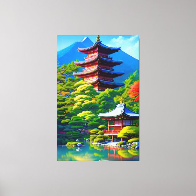Shinto Serenity: Das Soul des Gartens Leinwanddruck (Vorderseite)