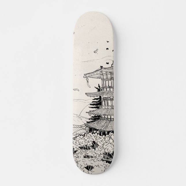 Shinto Shrine Fuji Edo Period Japan Shogun Inspiri Skateboard (Vorne)