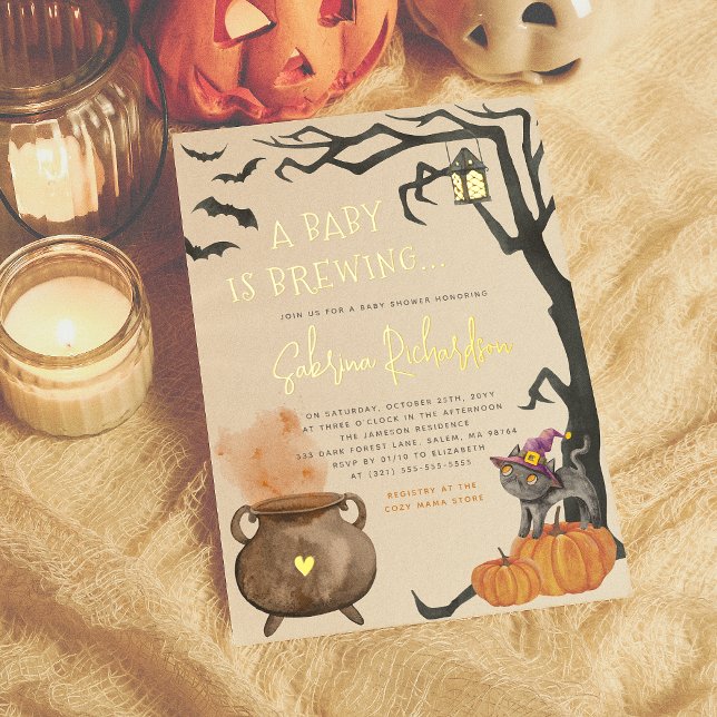 Shiny a baby braut Niedliche Halloween-Kinderdusch Folieneinladung (Von Creator hochgeladen)