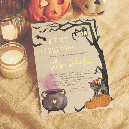 Shiny a baby wird Mädchen Halloween-Kinderdusche b Folieneinladung