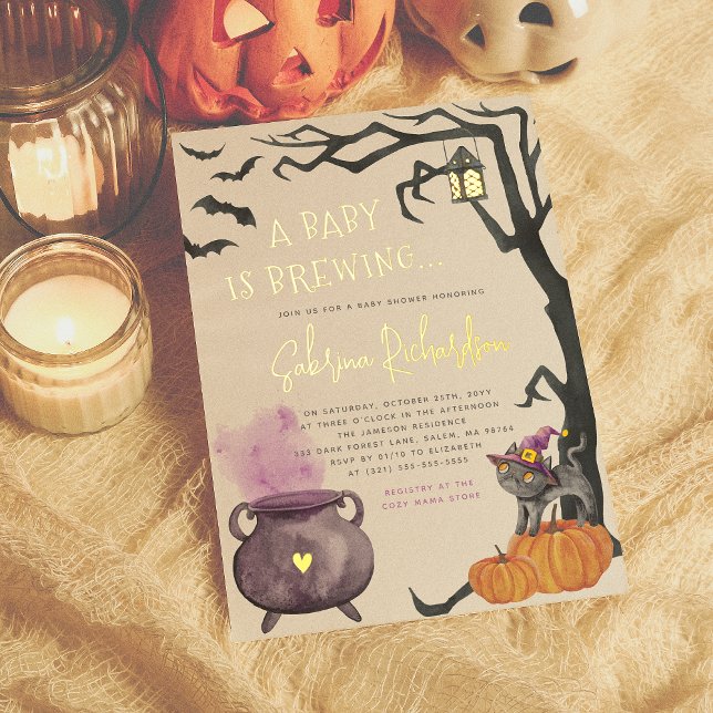 Shiny a baby wird Mädchen Halloween-Kinderdusche b Folieneinladung (Von Creator hochgeladen)