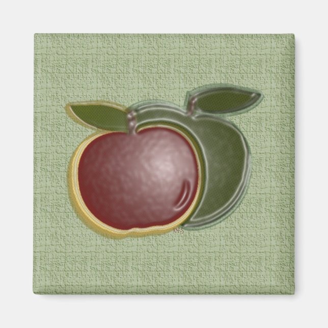 Shiny Äpfel (Salbei) Magnet (Vorne)