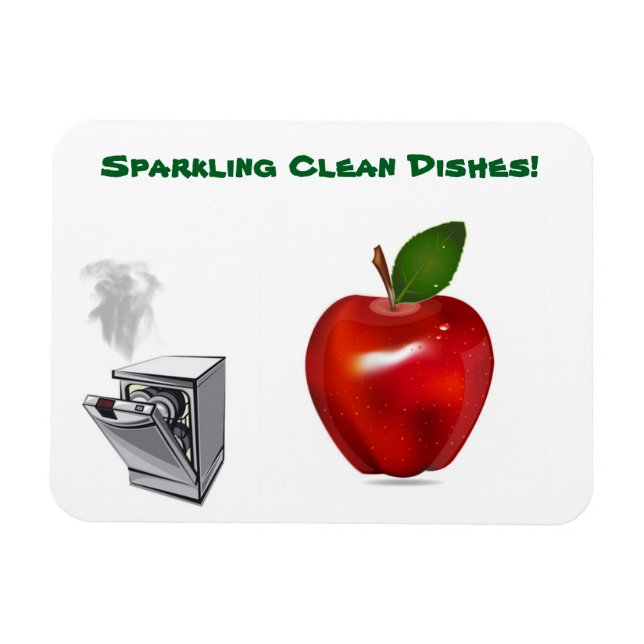 Shiny Apple Clean Geschirr signieren Magnet (Horizontal)