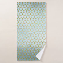 Shiny Aquamarin Gold Glitzer Mermaid Scales