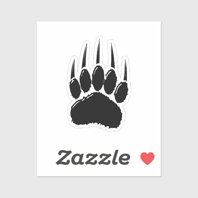 Shiny Black Bar Paw Print Aufkleber (Blatt)