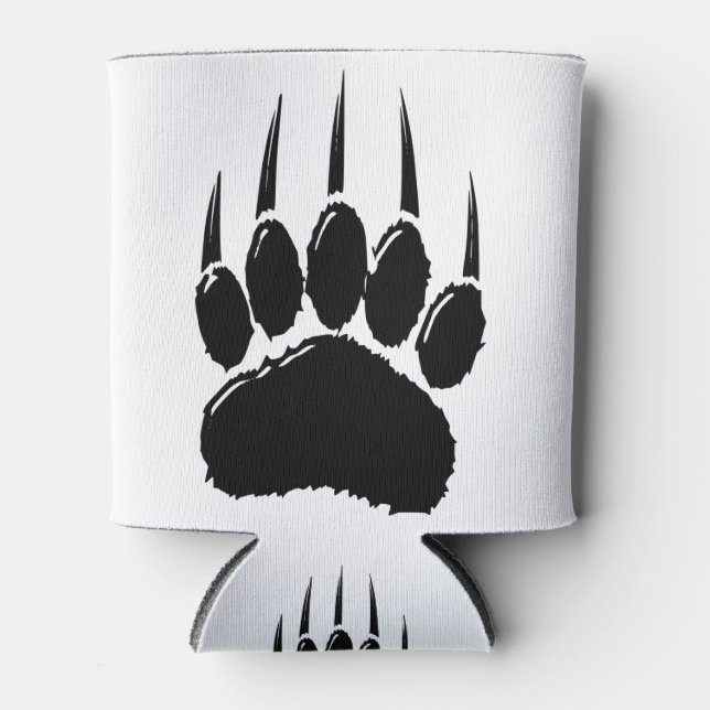 Shiny Black Bar Paw Print Dosenkühler (Vorderseite)