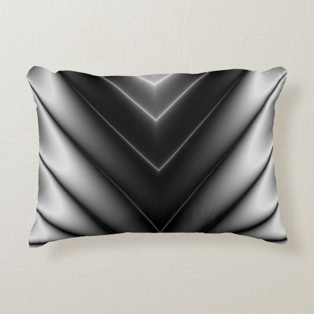 Shiny Black Silk Satin Dekokissen (Vorderseite)