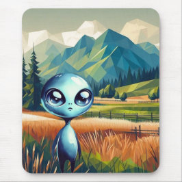 Shiny Blue Alien Mousepad