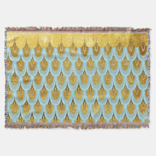 Shiny Blue Aquamarin Glitzer Mermaid Fischskalen Decke
