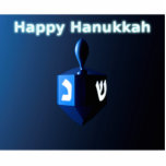 Shiny Blue Chanukkah Dreidel Fotoskulptur Magnet<br><div class="desc">Ein modernistisches, metallisches, blaues Dreieck vor einem dunklen, nächtlichen Hintergrund. Zwei der hebräischen Briefe, die auf einem dreifachen gefunden wurden, nun Nonne und glänzen, leuchten hell. Text liest "Happy Hanukkah" auch in leuchtend blau und weiß.</div>