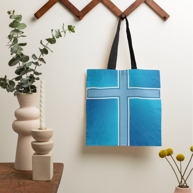 Shiny Blue Cross Tote Bag Tasche (Von Creator hochgeladen)