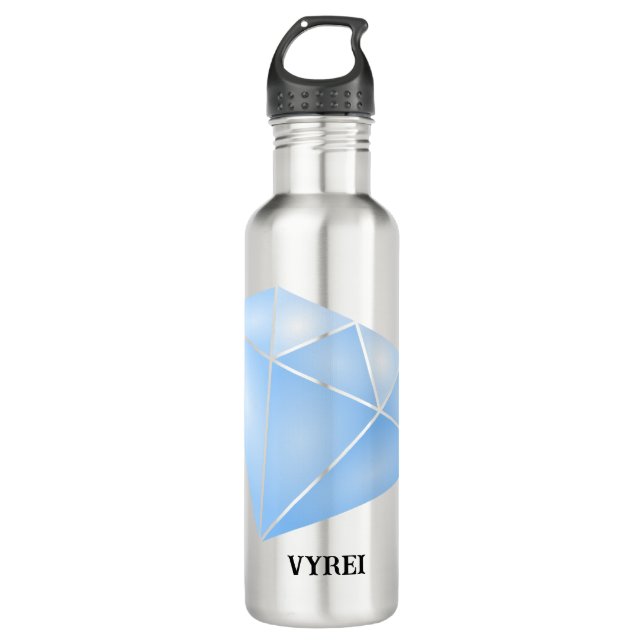 Shiny Blue Diamond Carat Edelstahlflasche (Vorderseite)