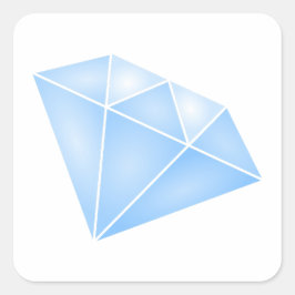 Shiny Blue Diamond Carat Quadratischer Aufkleber