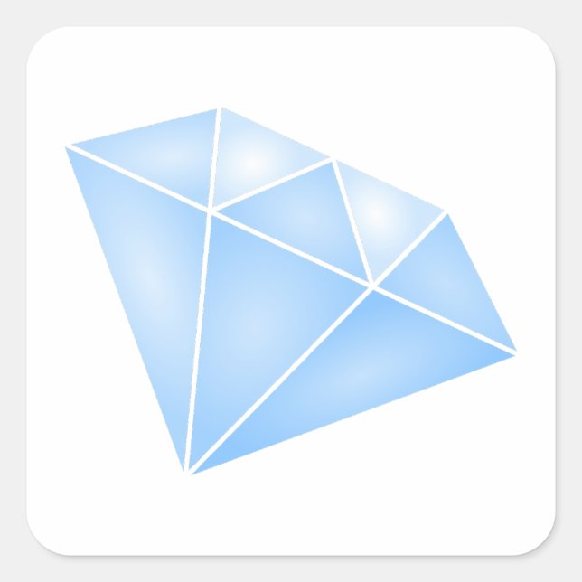 Shiny Blue Diamond Carat Quadratischer Aufkleber (Vorderseite)