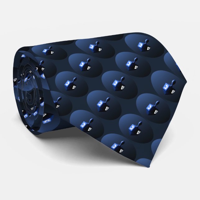Shiny Blue Dreidel Krawatte (Gerollt)