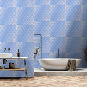 Shiny Blue Foil Lattice Tapete