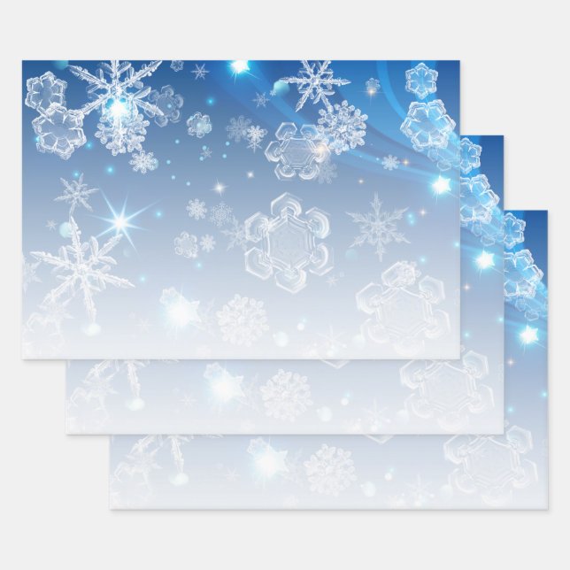 Shiny Blue Winter Wonderland Geschenkpapier Set (Set)
