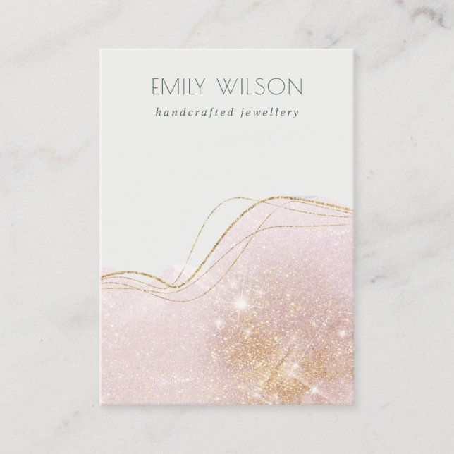Shiny Blush Gold Glitzer Blank Juwelier Display Visitenkarte (Vorderseite)