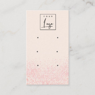 Shiny Blush Pink Glitzer Textur 3 Earring Display Visitenkarte
