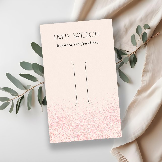 Shiny Blush Pink Glitzer Textur Haarschnitt Displa Visitenkarte (Von Creator hochgeladen)