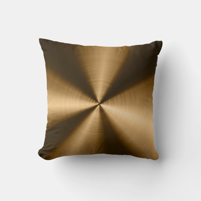 Shiny Brown Metallic Stainless Steel Look Kissen (Vorderseite)