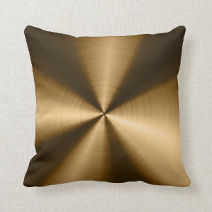 Shiny Brown Metallic Stainless Steel Look Kissen