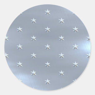 Shiny Brushed Star Metallstruktur Runder Aufkleber