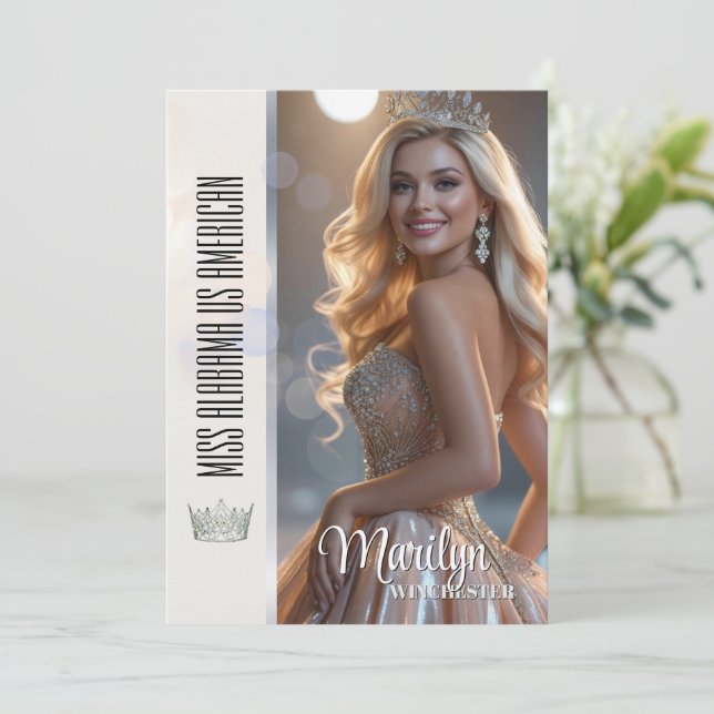 Shiny Bubbles Pageant Autograph Card Template (Stehend Vorderseite)